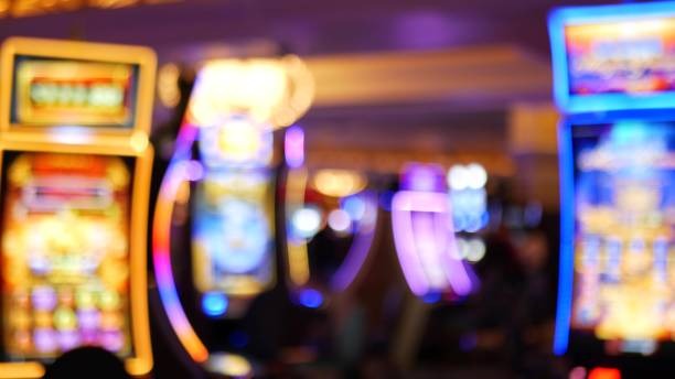Live UFC event with casino dealer tables